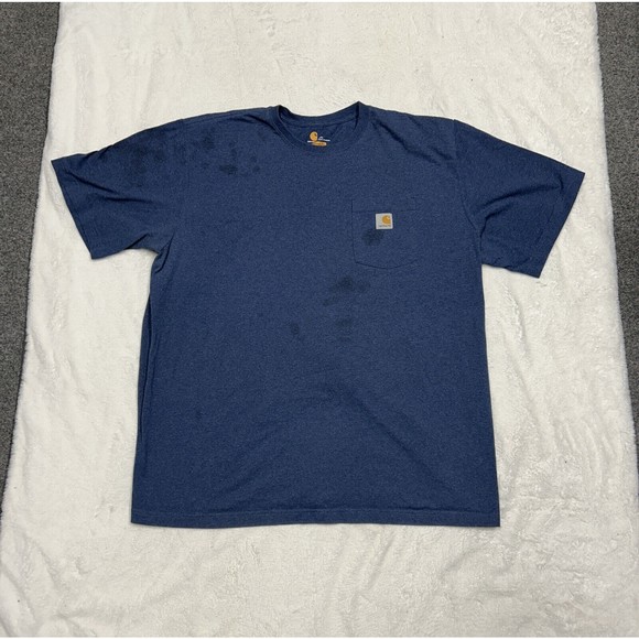 Carhartt Shirt Original Fit Size 2XL Heavyweight Workwear Pocket Blue K87-413 - Picture 1 of 13